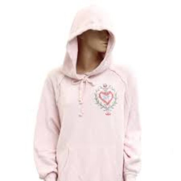 Free People Keepsake Hoodie Sweatshirt Embroidered Oversized XS - Picture 6 of 9